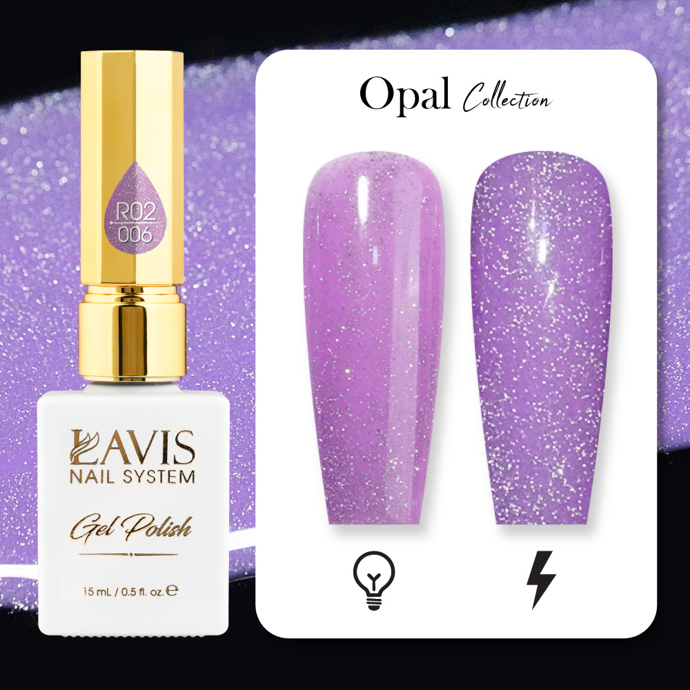 LAVIS Reflective R02 - Gel Polish 0.5 oz - Opal Collection