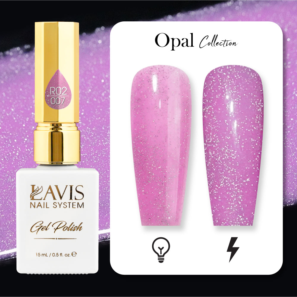 LAVIS Reflective R02 - Gel Polish 0.5 oz - Opal Collection