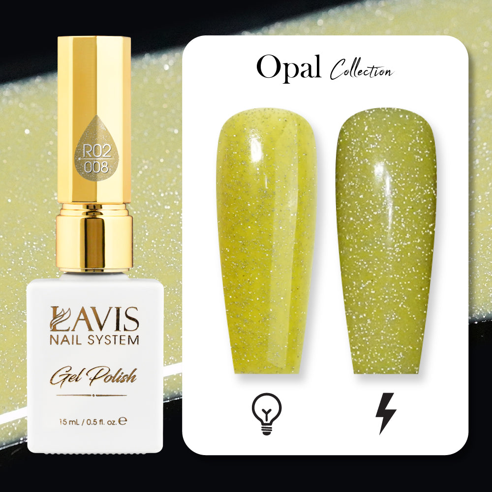 LAVIS Reflective R02 - Gel Polish 0.5 oz - Opal Collection