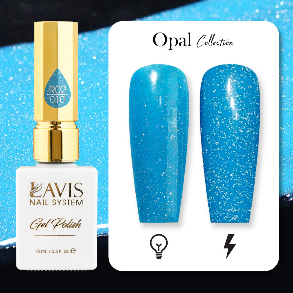 LAVIS Reflective R02 - Gel Polish 0.5 oz - Opal Collection