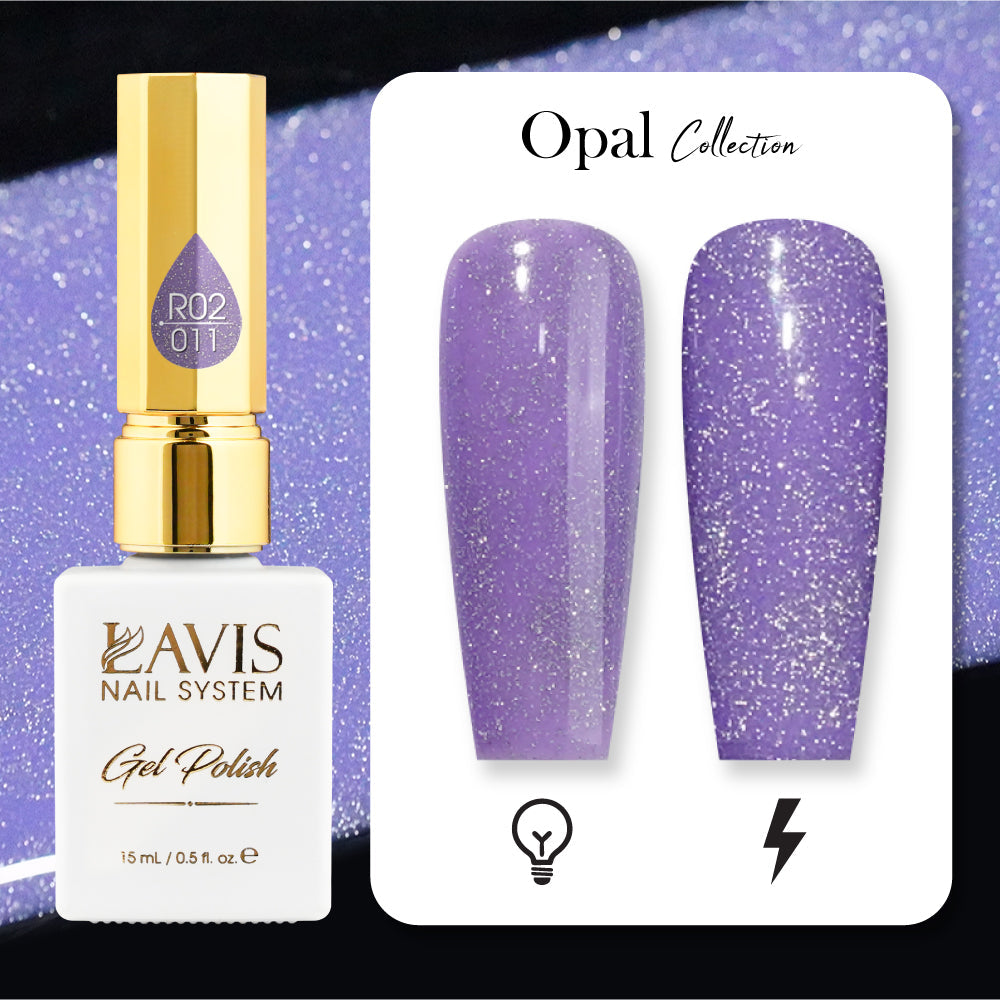 LAVIS Reflective R02 - Gel Polish 0.5 oz - Opal Collection