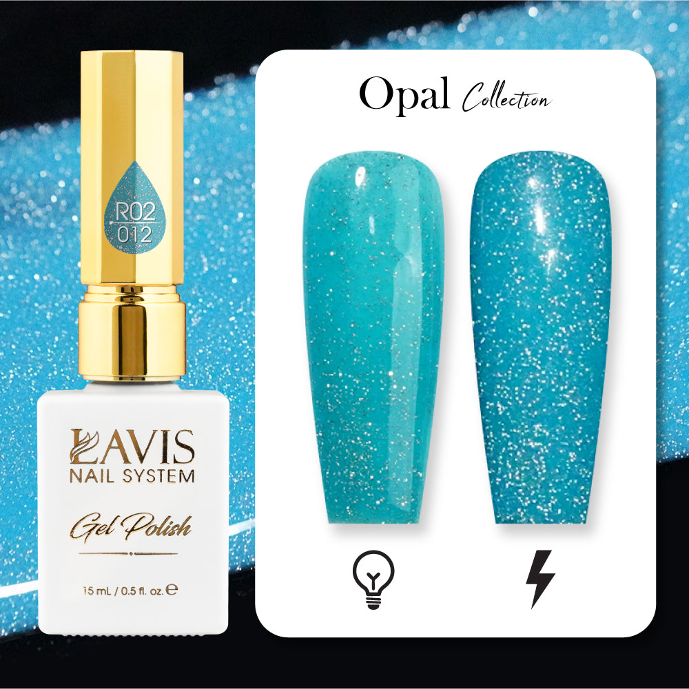 LAVIS Reflective R02 - Gel Polish 0.5 oz - Opal Collection