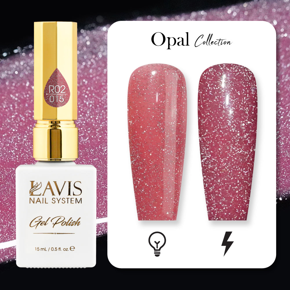 LAVIS Reflective R02 - Gel Polish 0.5 oz - Opal Collection