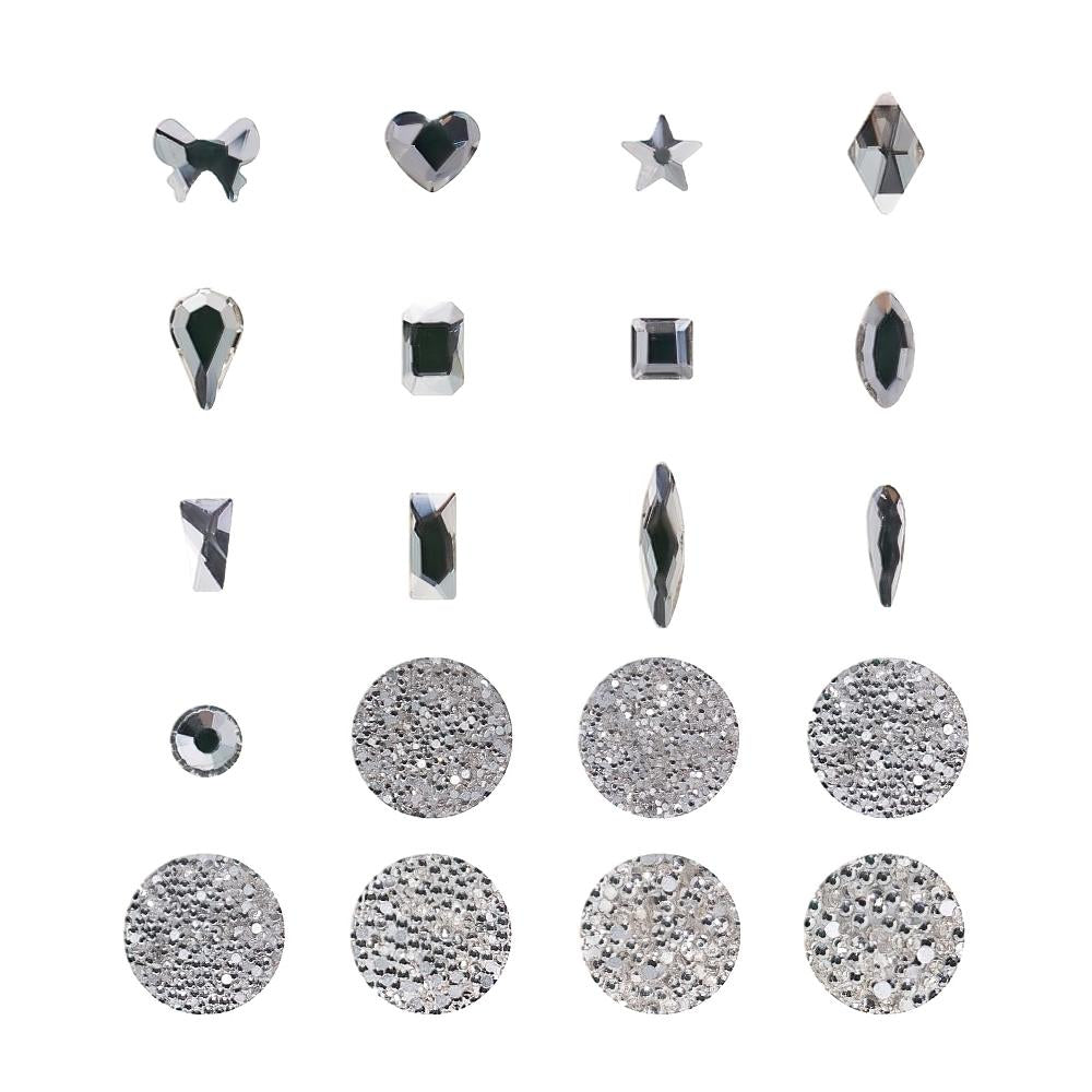 Nail Rhinestones Flatback Rhinestones for Nails and Multi-Shape Crystal  Stones Nail Gems Jewels Diamonds Glass Nail Art Rhinestones Kit for DIY
