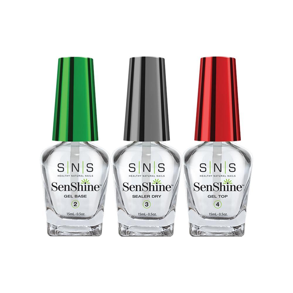 SNS SenShine Dipping Essential Kit 2 - Gel Base, Gel Top, Sealer Dry - 0.5oz