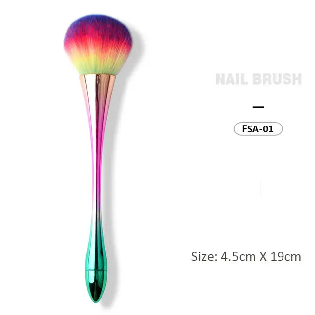 Soft Nail Dusting Brush - Green Tip