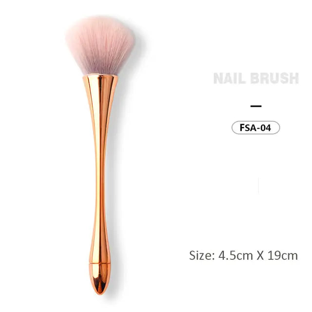 Soft Nail Dusting Brush - Gold Tip