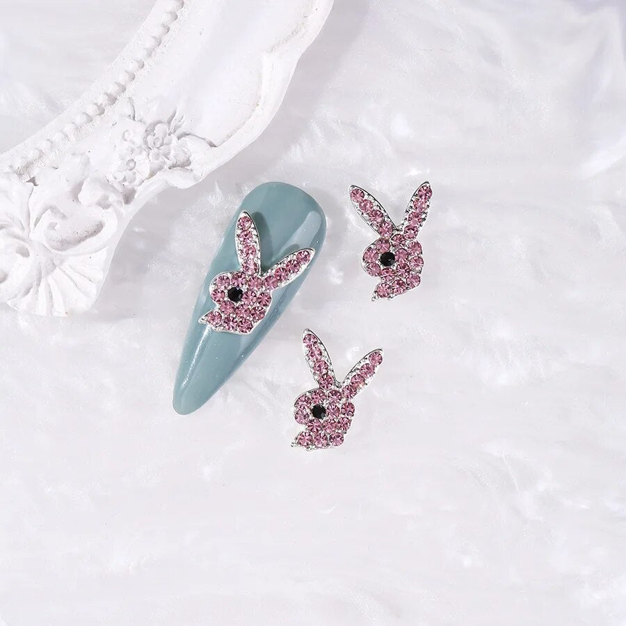 LX2 #497 2PCS PlayBoy Bunny Head Charm