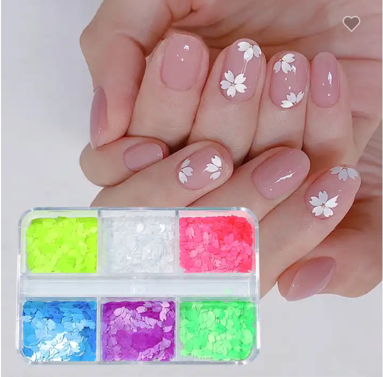 6 Grids Flower Flakes Charms 03 Neon