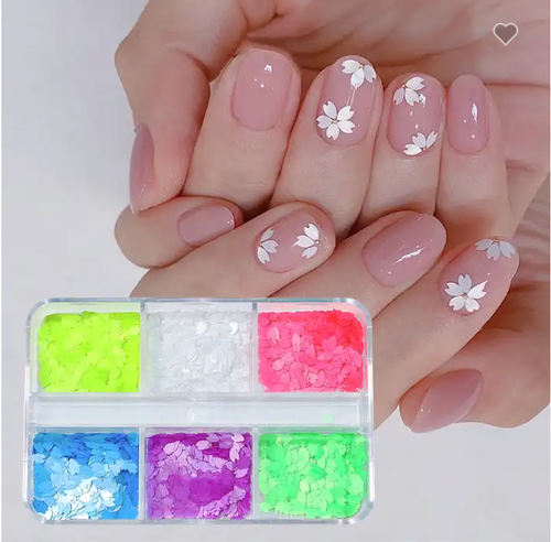 6 Grids Flower Flakes Charms 03 Neon