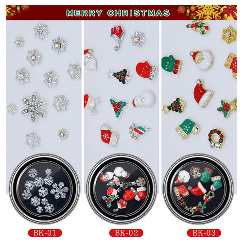 Christmas Gift Box Nail Sequins Snowflakes Nail Art Decorations Nail Accessories - BK01