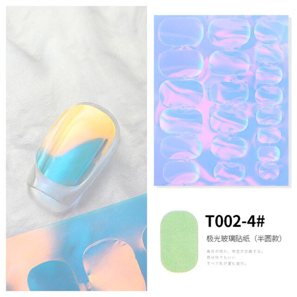 2021 New Aurora Ice Cube Cellophane Large Colorful Transfer Paper Laser Sparkling Candy Paper DIY Nail Art Decoration Sticker - T002-4#
