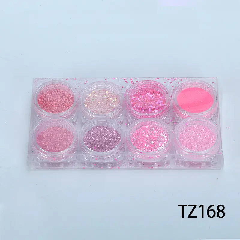 Mixed Size Nail Art Glitter & Sequins - TZ168 - Neon Pink(S)