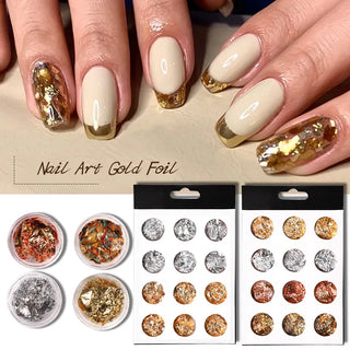 Ultra Thin Gold And Silver Foil Papper 12 Grid