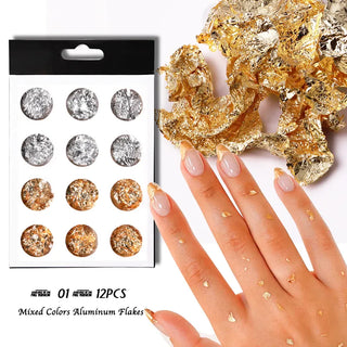 Ultra Thin Gold And Silver Foil Papper 12 Grid