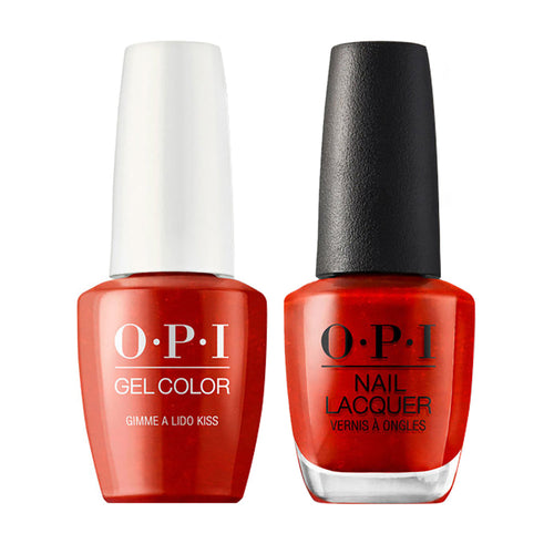 OPI Gel Nail Polish Duo - V30 Gimme A Lido Kiss - Red Colors