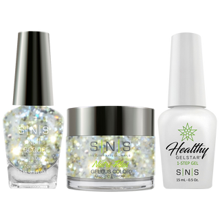 SNS 3 in 1 - WW05 Silver Bells - Dip (1.5oz), Gel & Lacquer Matching