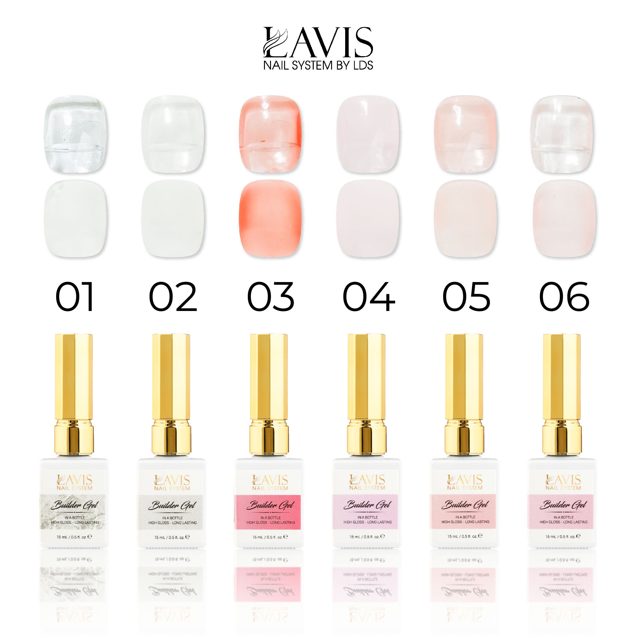 LAVIS Builder Gel - 02 - Gel Polish 0.5 oz - Bare Neccessities Collection