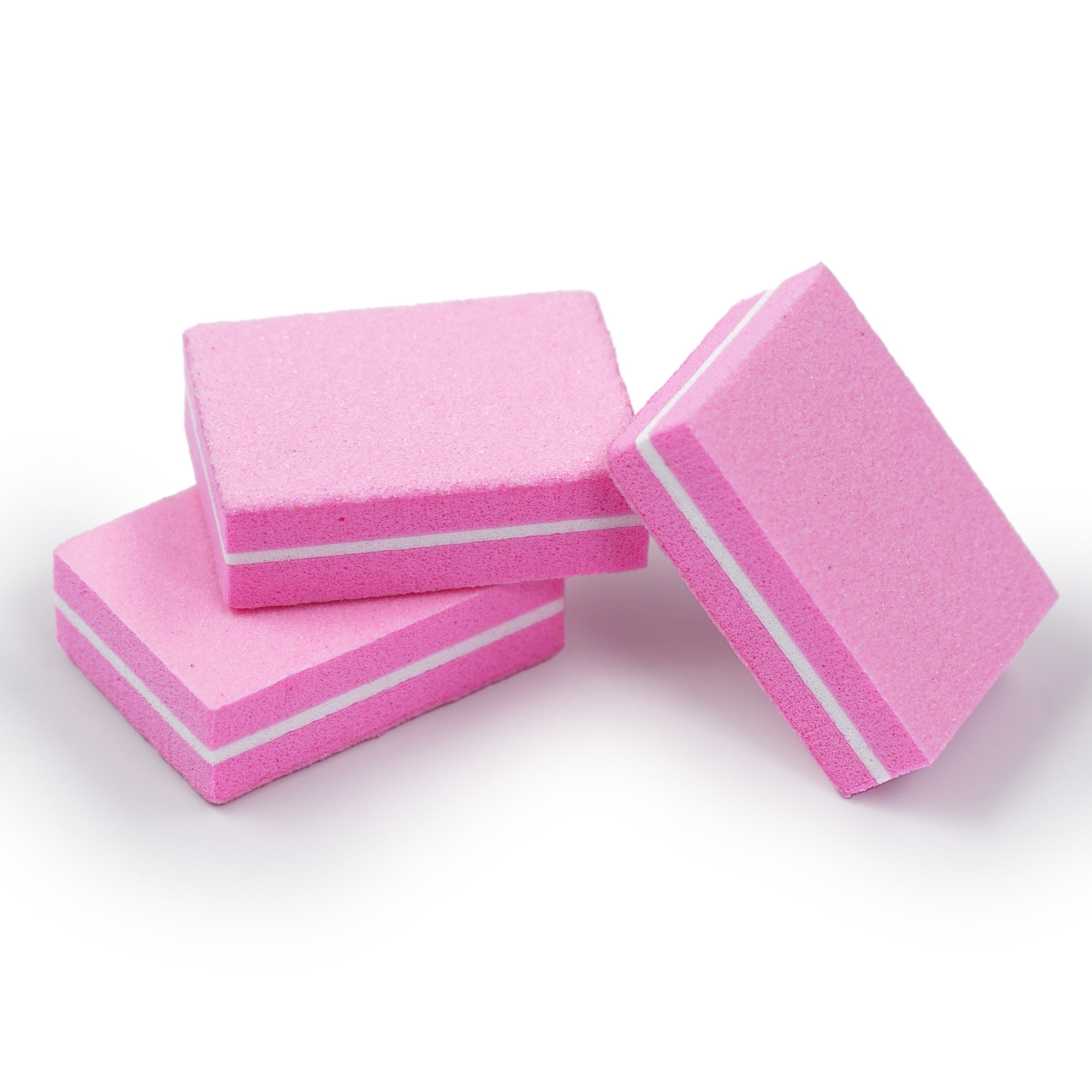 50Pcs Pink Nail Polish Sanding Buffer Strips Nail Double-sided Mini