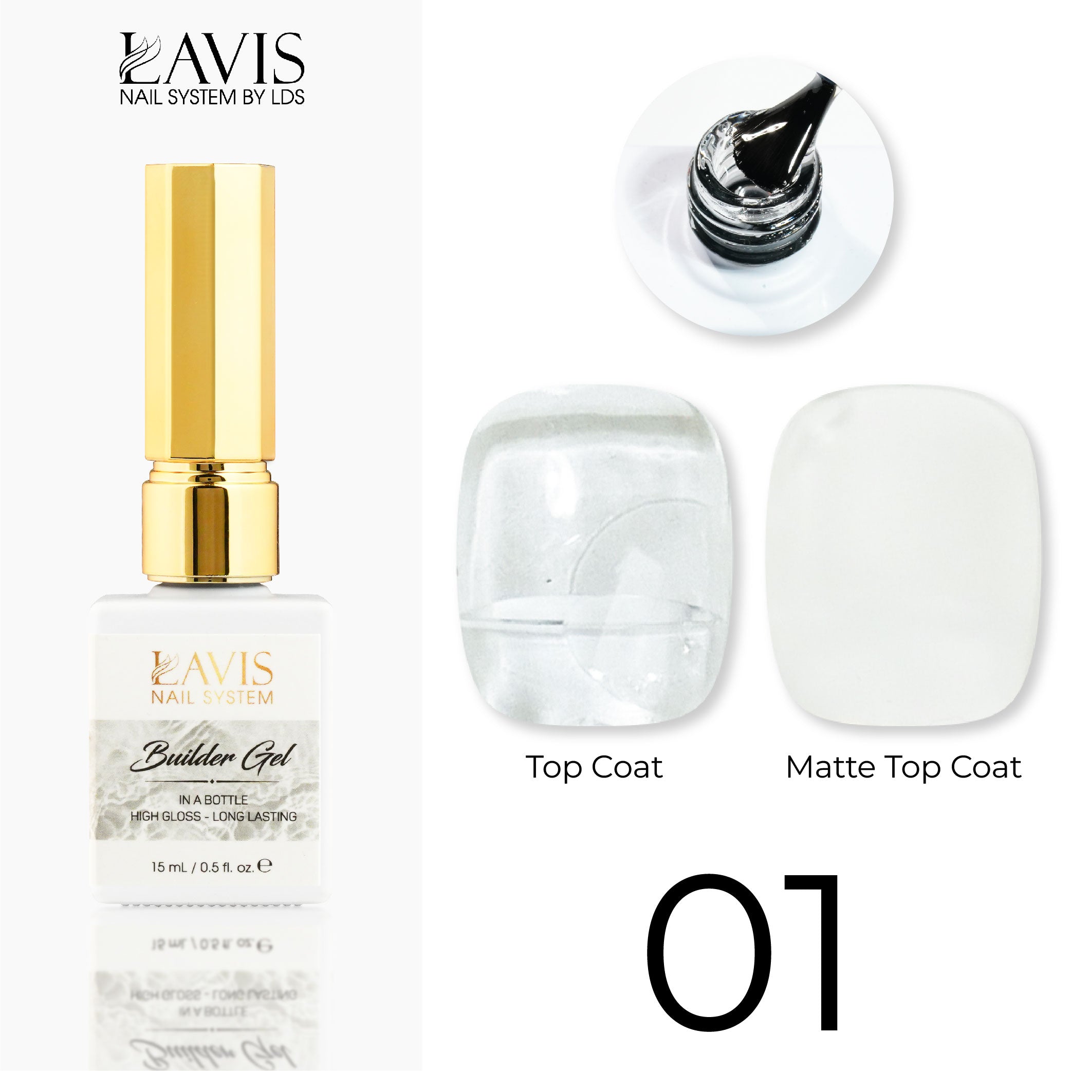 LAVIS Builder Gel - 01 - Gel Polish 0.5 oz - Bare Neccessities Collection