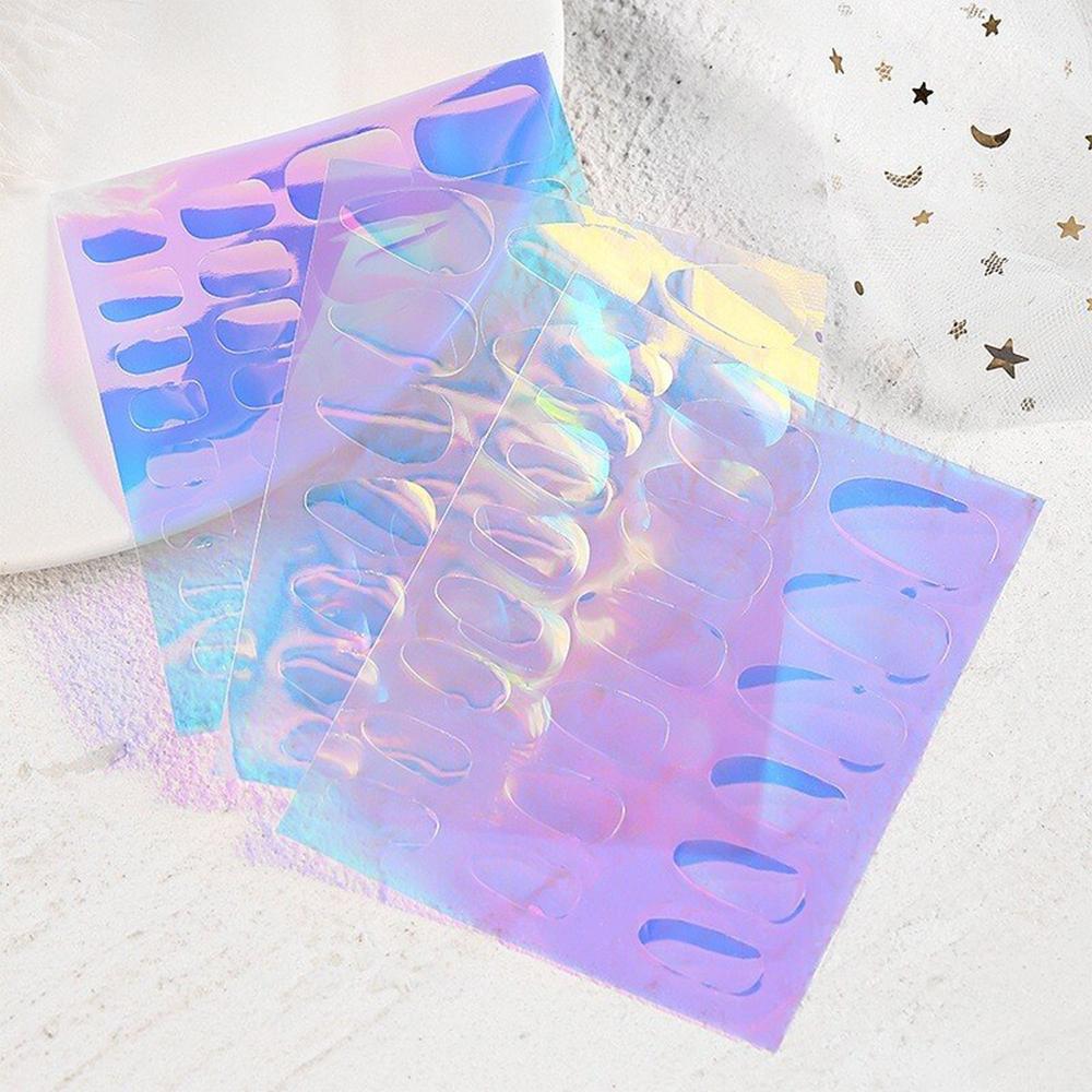 2021 New Aurora Ice Cube Cellophane Large Colorful Transfer Paper Laser Sparkling Candy Paper DIY Nail Art Decoration Sticker - T002-1#