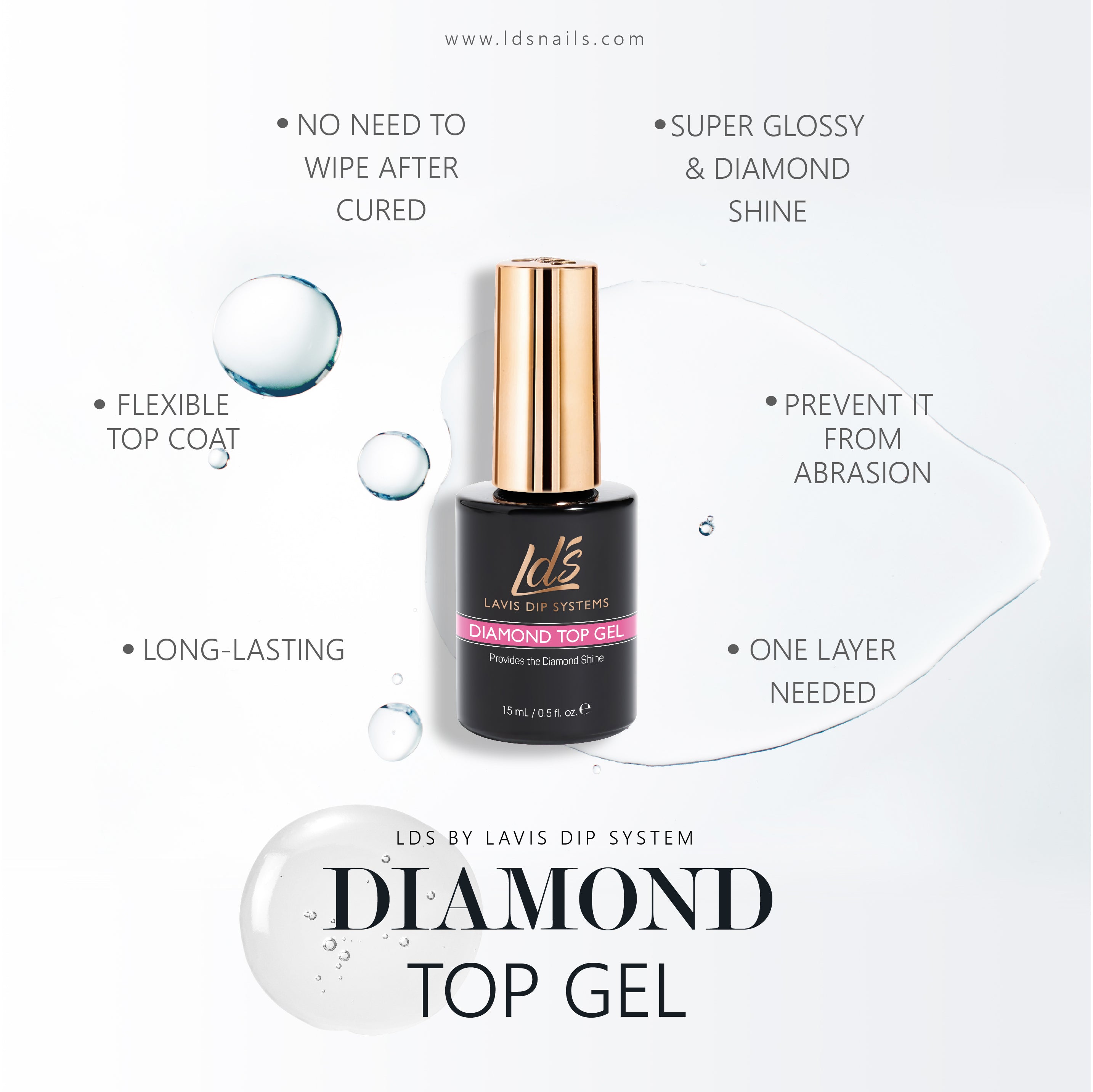 LDS Gel Base & Top - 0.5 oz by LDS sold by DTK Nail Supply