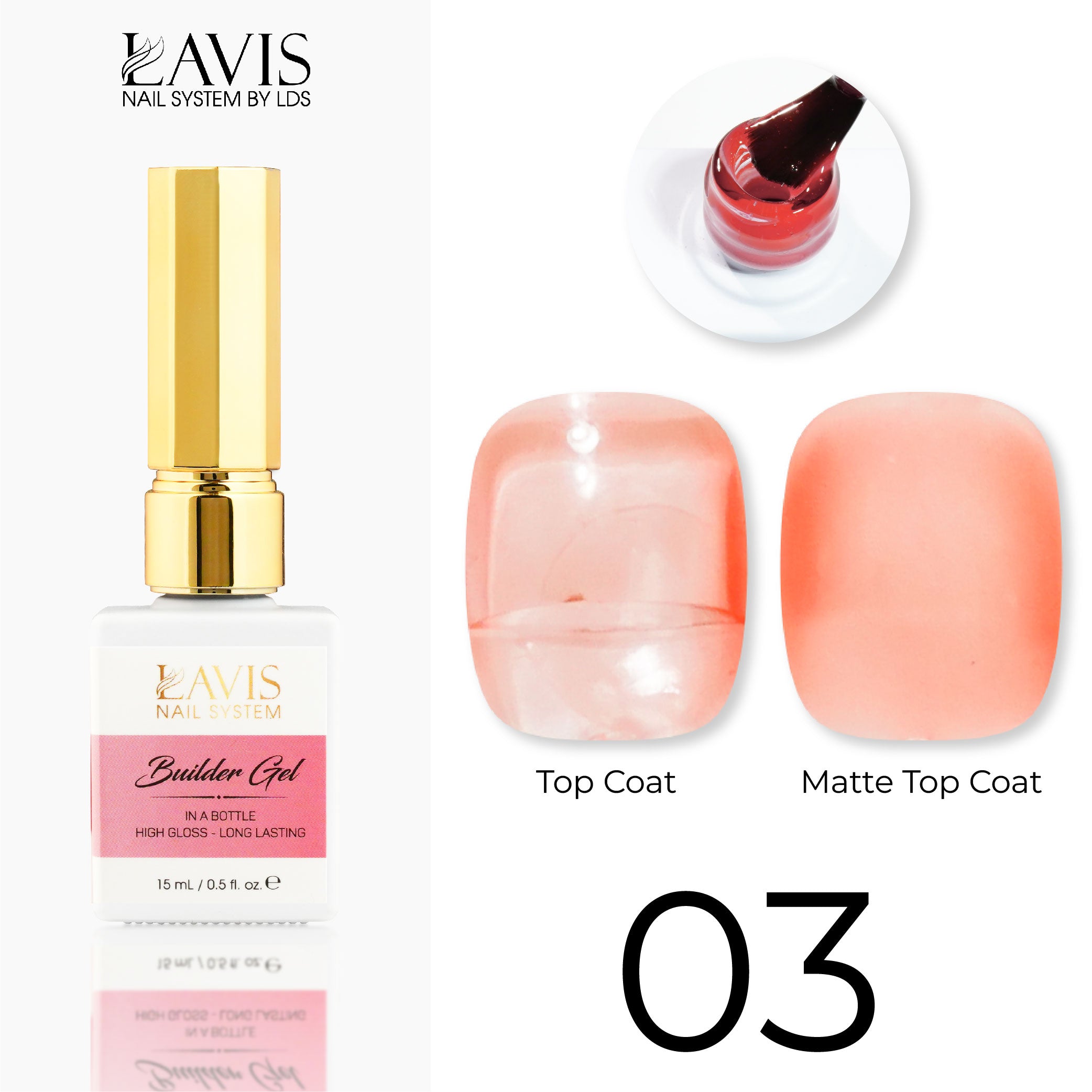 LAVIS Builder Gel - 03 - Gel Polish 0.5 oz - Bare Neccessities Collection