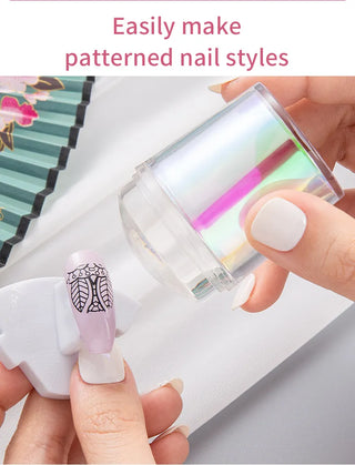 Nail Sponge with Stamp Nail Jelly Scrapper - Aurora Purple