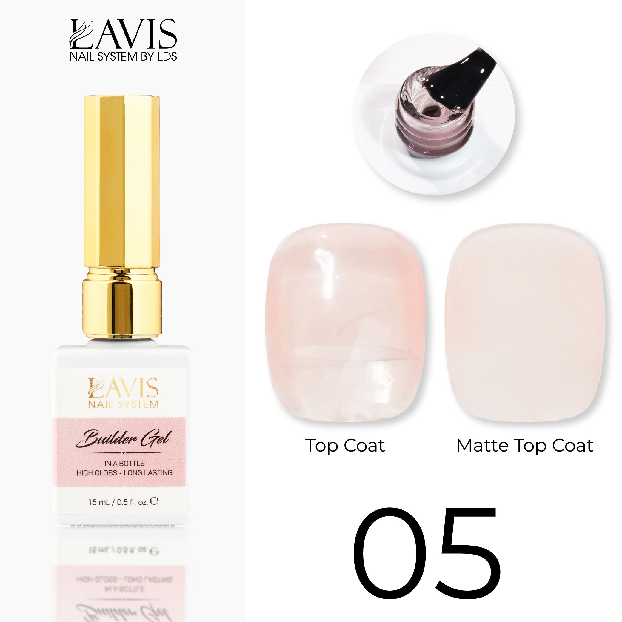 LAVIS Builder Gel - 05 - Gel Polish 0.5 oz - Bare Neccessities Collection