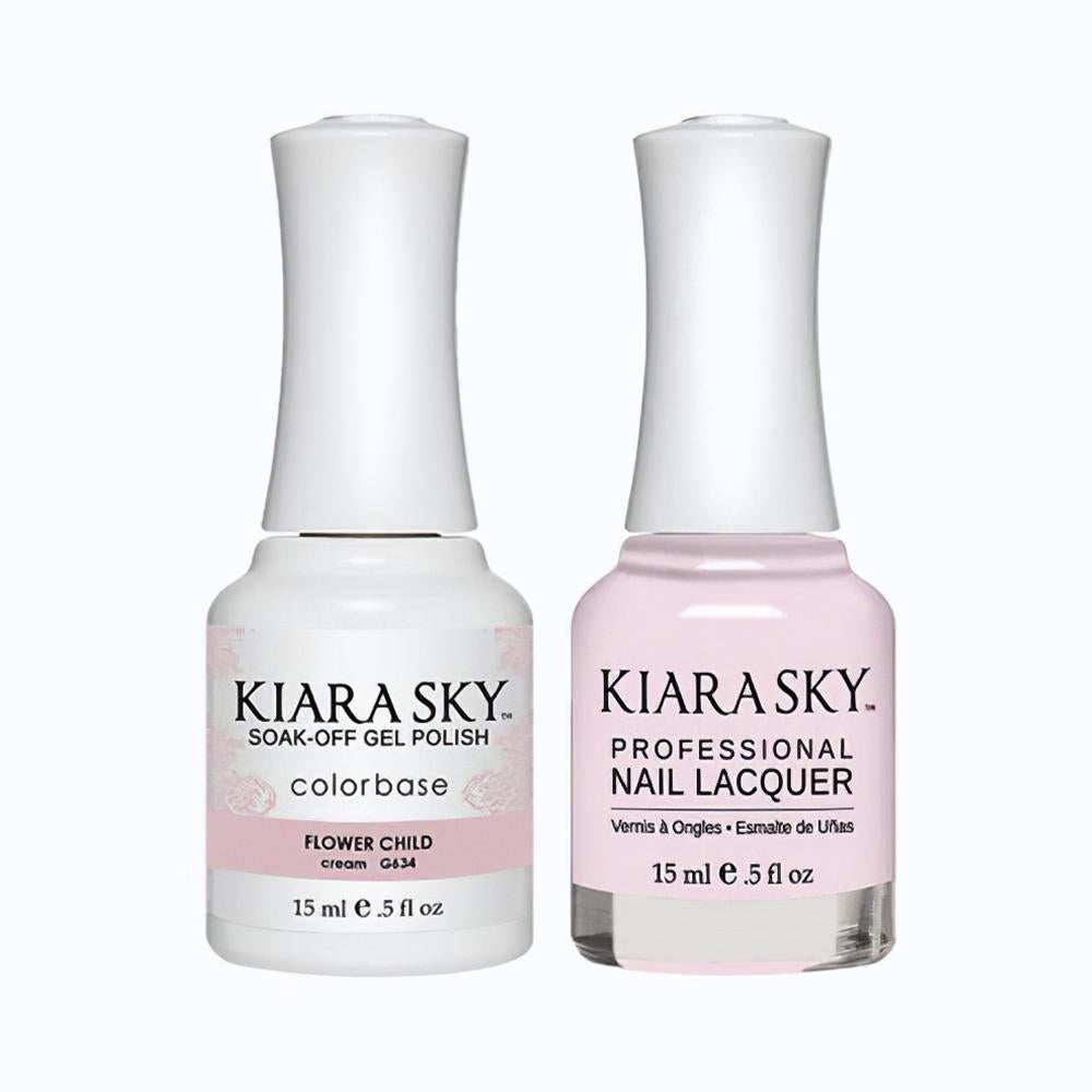 Kiara Sky 634 Flower Child - Gel Polish & Lacquer Combo