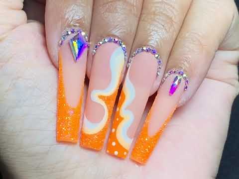 LDS - 06 (ver 2) Orange - Line Art Gel Nails Polish Nail Art