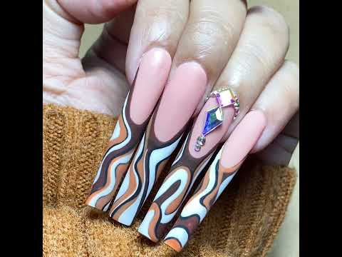 LDS - 06 (ver 2) Orange - Line Art Gel Nails Polish Nail Art