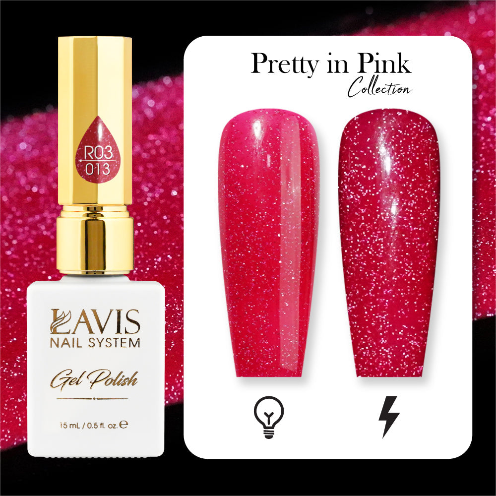 LAVIS Reflective R03 - 13 - Gel Polish 0.5 oz - Pretty In Pink Collection