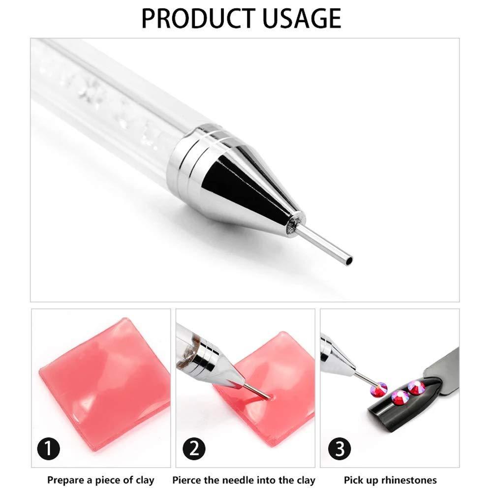 Rhinestone Dual-ended Wax Dotting Pen - Pink