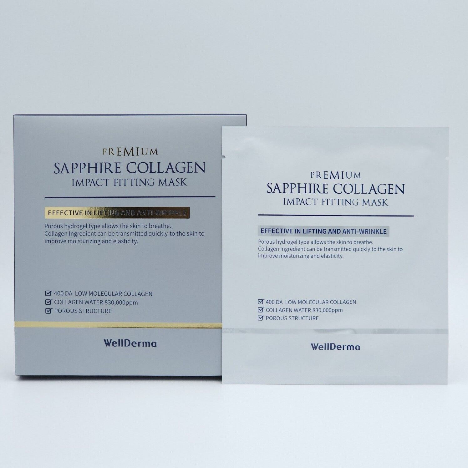 WellDerma Premium Sapphire Collagen Impact Fitting Mask 25g