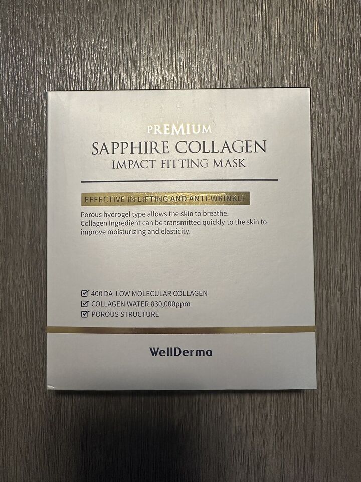 WellDerma Premium Sapphire Collagen Impact Fitting Mask 25g x 4ea K-Beauty