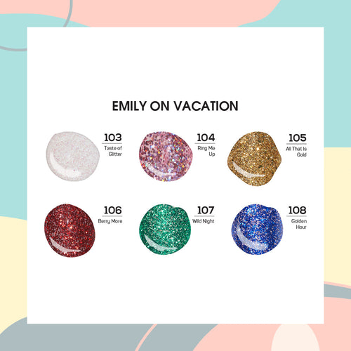 Lavis Gel Emily On Vacation Set G1 (6 colors) : 103, 104, 105, 106, 107, 108