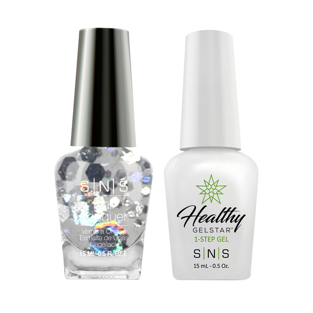 SNS SG20 Silver Pagoda - SNS Gel Polish & Matching Nail Lacquer Duo Set - 0.5oz