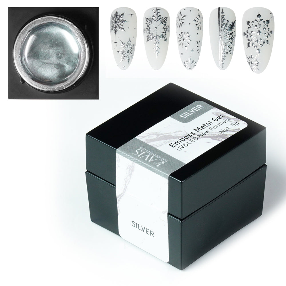 LAVIS Silver Emboss Gel for Stunning 3D Nail Art – ND Nails Supply