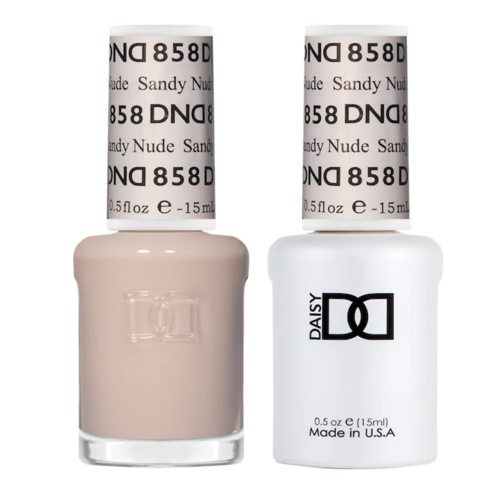 DND Gel Nail Polish Duo - 858 Sandy Nude - DND Sheer Collection